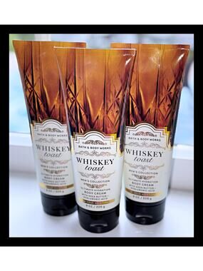 Bath & Body Works Whiskey Toast for MEN 8oz Ultimate Hydration Body Cream x3